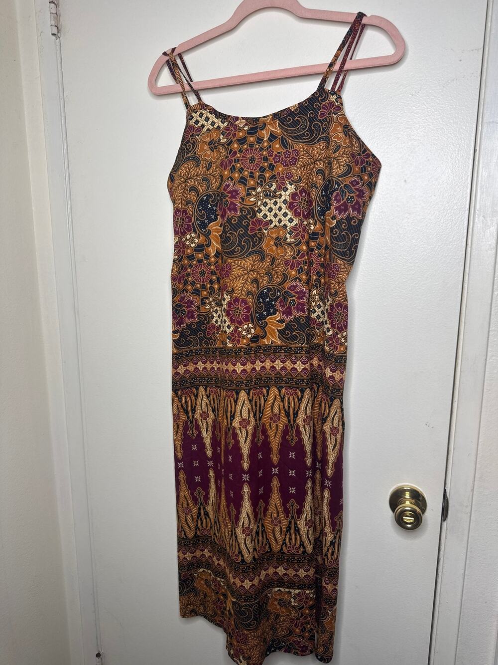 Traditional Batik Cotton Dress Boho Floral Tank Dress by Lilias Collections M/L